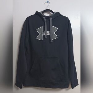 Under Armour Women's UA Fleece Pullover Big Logo Hoodie Sweater Tops Sz Med, EUC